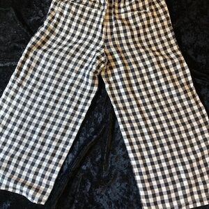 LOFT Anne Taylor gingham wide leg pants